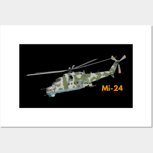 Russian Soviet Attack Helicopter Mi-24 Posters and Art